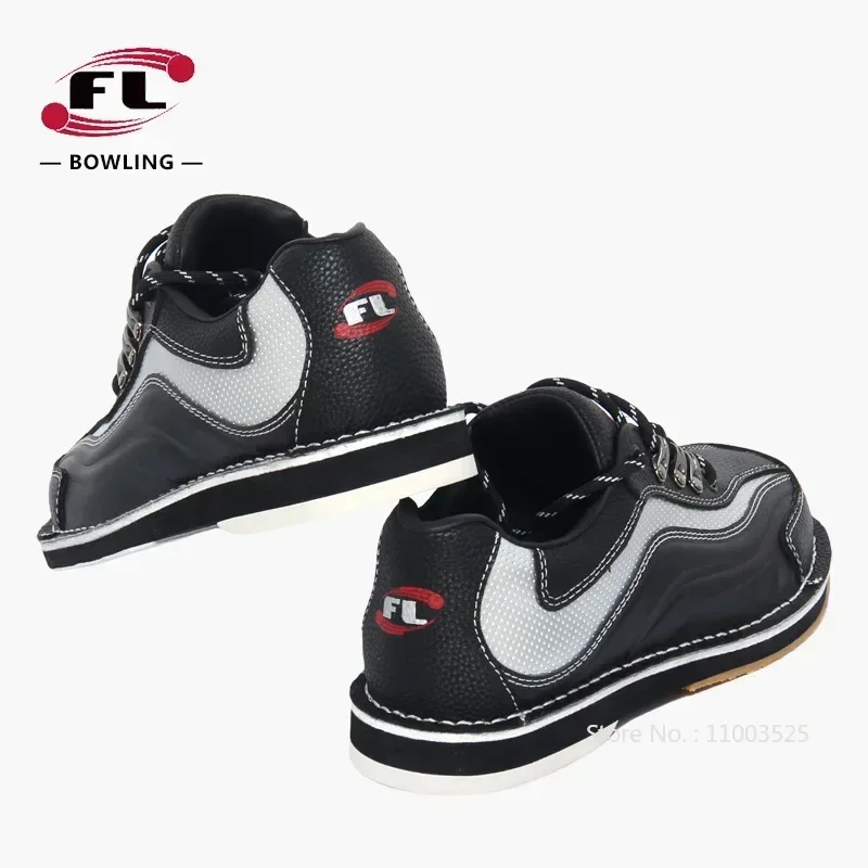 Men Women Sports Bowling Sneakers Breathable Leather Bowling Shoes Unisex Lace Up Athletic Shoes Anti-Slip Sole Footwear