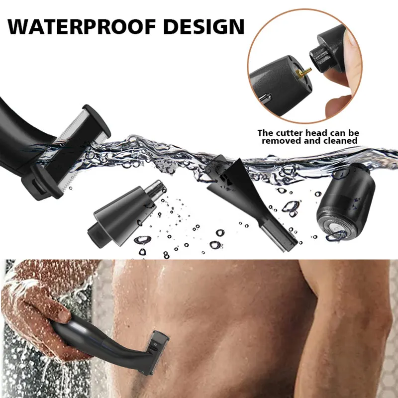 4 in 1 Intimate Areas Haircut Shaver Men Bikini Line Sensitive Razor Balls Eggs Pubic Hair Shaving Trimmer Face Beard Clipper 5