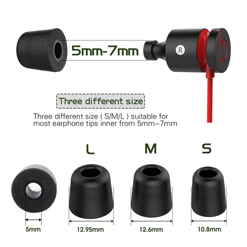 Comply Foam Tips Noise Isolating Earphone Earplugs Enhanced Music Experience Earbud Covers Compact Lightweight for Earphone