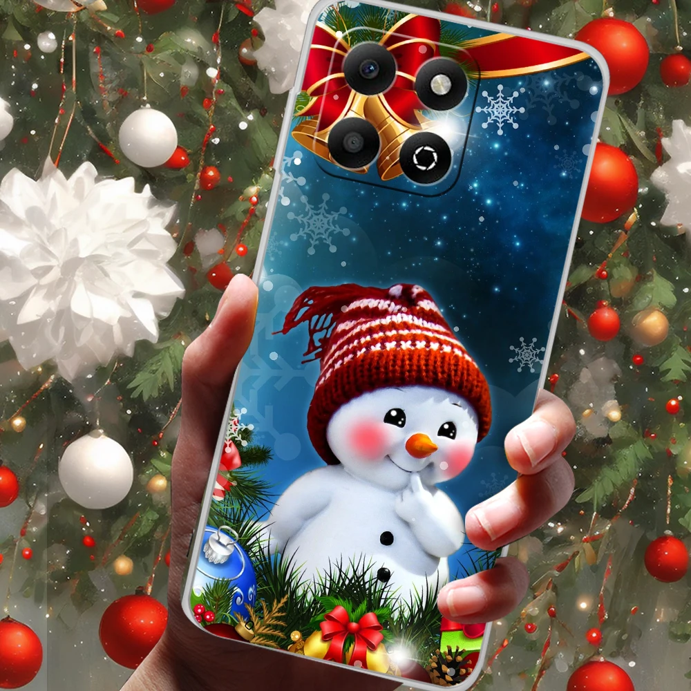 Festive Clear Silicone Phone Case - Soft TPU Christmas Design