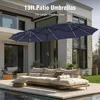 13FT Double-Sided Patio Umbrella with Solar Lights, Outdoor Table Rectangular Umbrellas with 120 LED Lights, Hand Crankf or Lawn 1