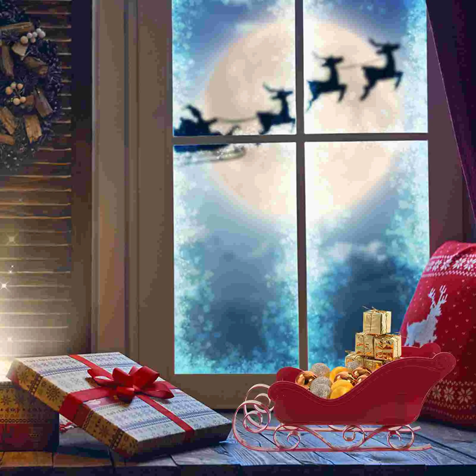 

Exquisite Sled Adornment Plastic Christmas Sleigh Pendant Christmas Tree Ornaments Home Decorations Home Christmas Decor Props