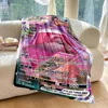 6 Sizes Pokémon Card Gengar Printed Blanket Flannel Fluffy Soft Blanket for Adult Sofa Bed Car Travel Camping Picnic for Gits 5
