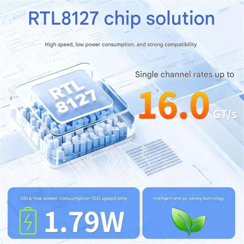 Rj45 포트 RTL8127 빠른 데이터 전송 기능이 있는 PCIe4.0 10Gbps 네트워킹 카드