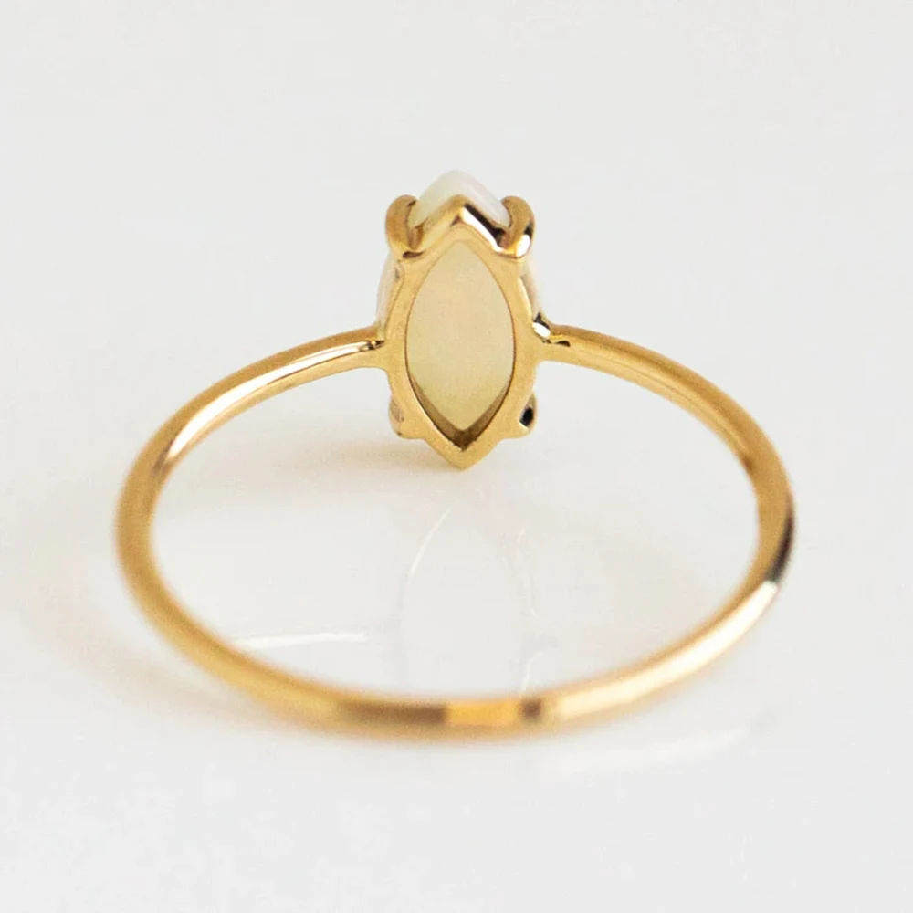 ROXI S 3*6mm 여성을위한 오팔 손가락 반지 6/7/8 크기 패션 결혼 기념일 보석 반지 Anillos Mujer