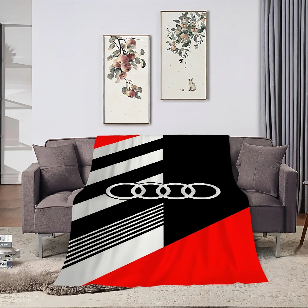 Sport A-Audi-s Logo Car Blanket Soft Plush Nap Sofa rug for Living Room Warm Office Bedroom Birthday Home Travel Kid Gifts 4