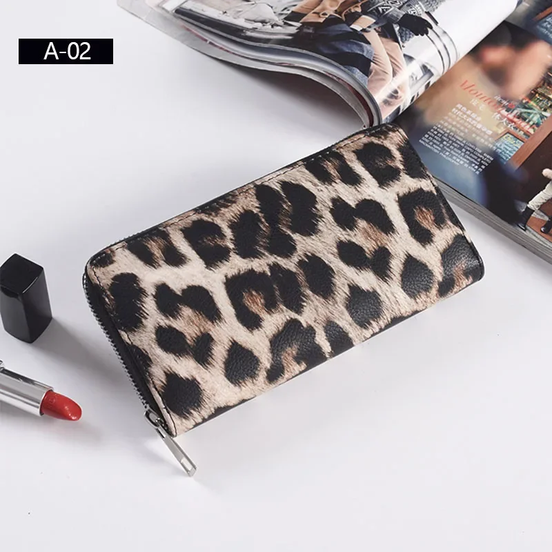 Leather Women Wallet Classic Leopard Animal Print Long Wallets Female Cards Holder Clutch Bag Fashion Ladies Purses 6