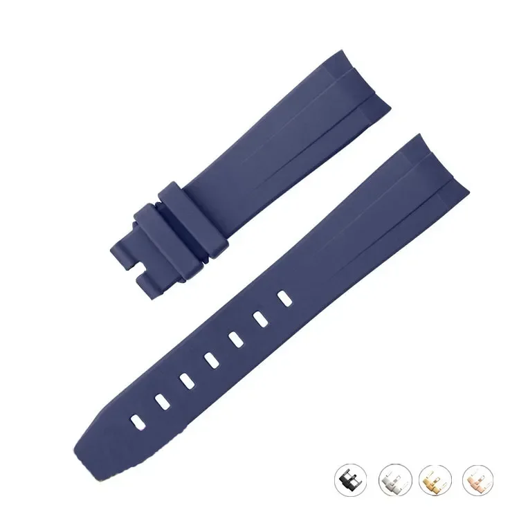 Silicone Diving Sport Watch Band – Waterproof Curved End Rubber Strap