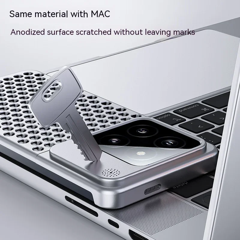 For Xiaomi 14 Pro Metal Fragrance Cooling Phone Case Fragrance Hollow Pure aluminum alloy Heat Dissipation Shockproof Cover