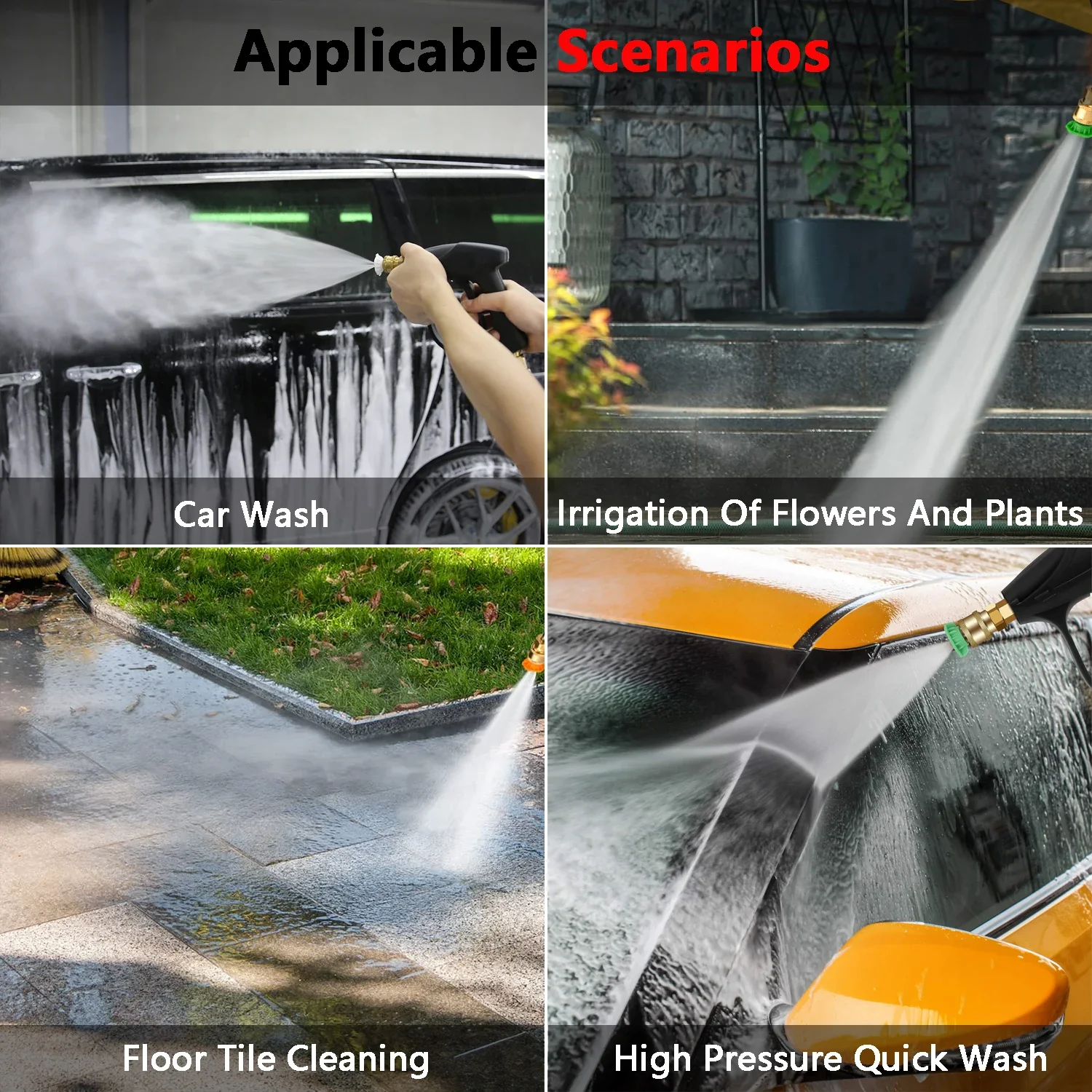 Description Picture 2 of itemM22-14 High Pressure Washer Kit 1/4" Quick Plug Universal Spray Gun Household Snow Foam Cannon Nozzle Car Washing Water Gun