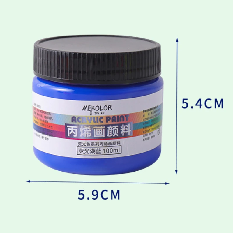 100ml 형광 아크릴 페인트 방수 및 햇빛 방지 그림 낙서 석고 인형 색칠 수성 코팅