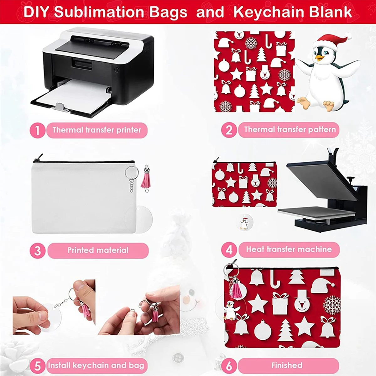 승화 블랭크 파우치 DIY 열 전달 메이크업 가방 다리미, 전사 지퍼 캔버스 펜 케이스, 여성 및 어린이용, 30 개
