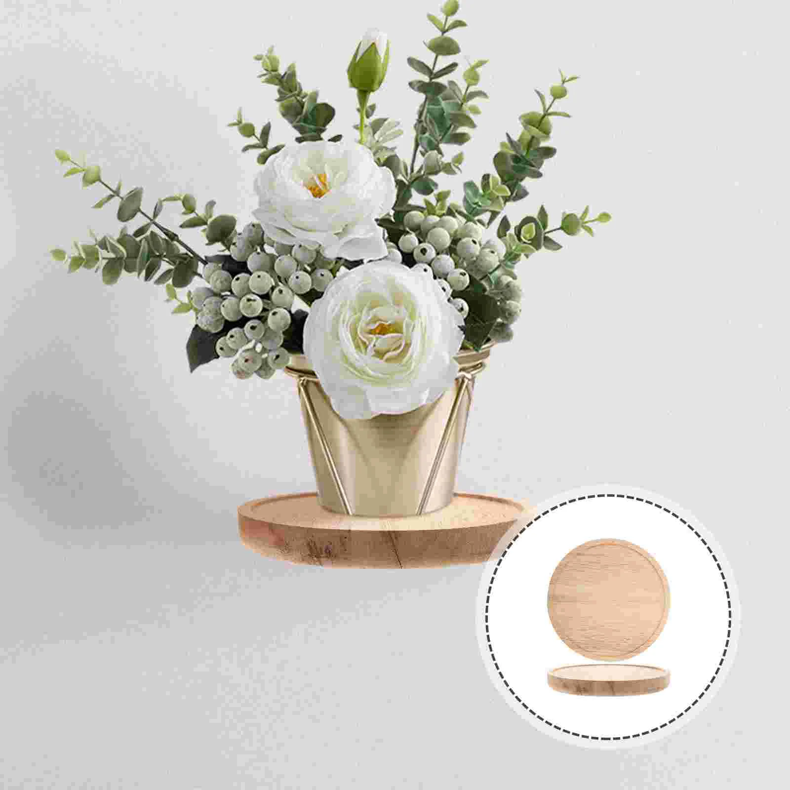 

Round Floating Shelves Solid Oak Deep Wall Diameter Circle Small Plant Bedroom Living Room Kitchen Decor