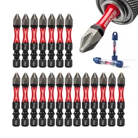 Geinxurn Diamond Coated Impact Screwdriver Bit Set, 2'' Insert Driver Bits, Magnetic S2 Steel PH2 Bits Set with Tubes Package