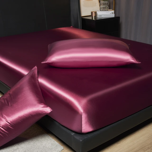 Ensemble de draps de luxe en satin – hauteur 35 cm, taille King/Queen, comprend 2 taies d'oreiller, élégance intemporelle pour un sommeil dispertuer 6