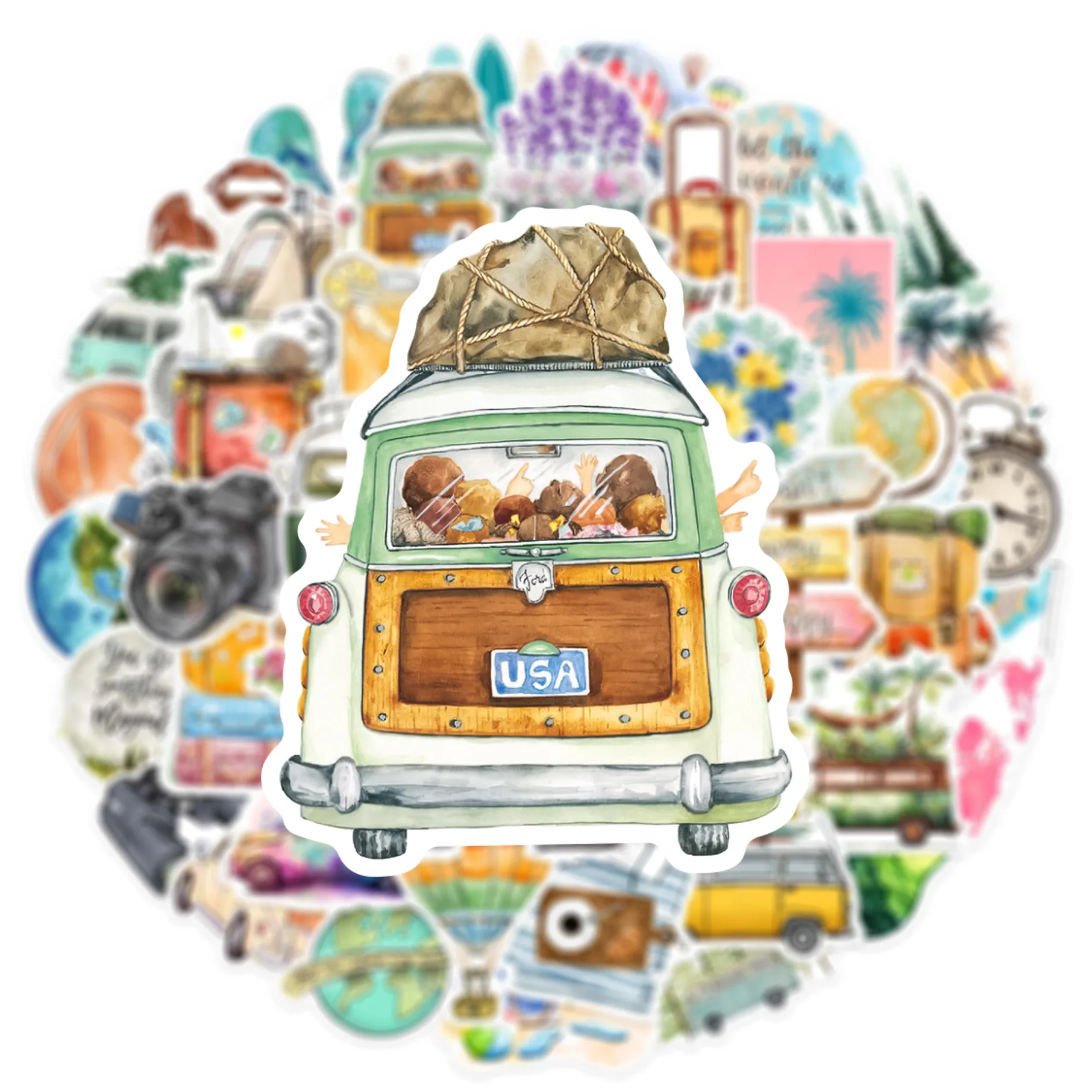 Outdoor Travel Decorative Stickers 10/30/50Pcs