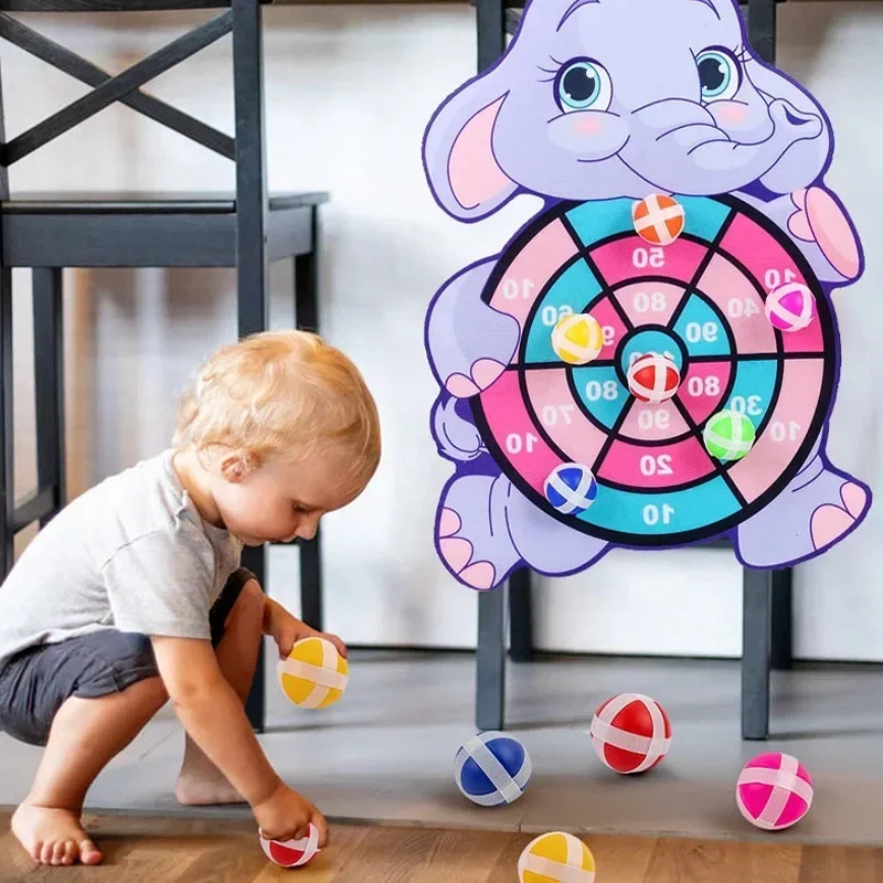 Montessori Throw Sport Slingshot Target Sticky Ball Dartboard Basketball Board Games Educational Children's Outdoor Game Toy
