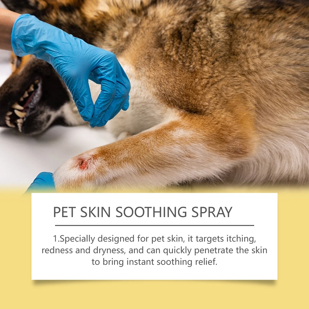 Description Picture 5 of item50ml Pet Skin Care Spray Relieve Discomfort for Dogs Cat Flea Lice Control Alleviate Skin Scratching Licking Pet Wound Spray
