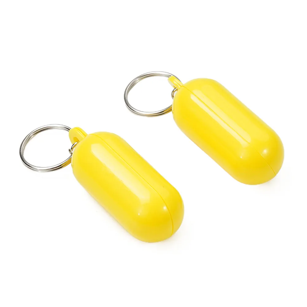 2pcs Floating Keychain Buoyant Key Ring Outdoor 2.5cm Boating Float High Visibility Marine Water Safety Hot Sale Practical 5 pcs floating keychain keychains charm boating must haves ring pu small water polyurethane surfing for keys