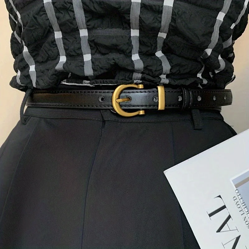 Мужской повседневный винтажный ремень из искусственной кожи с классической овальной пряжкой — идеально подходит для повседневного ношения, вечеринок и подарков