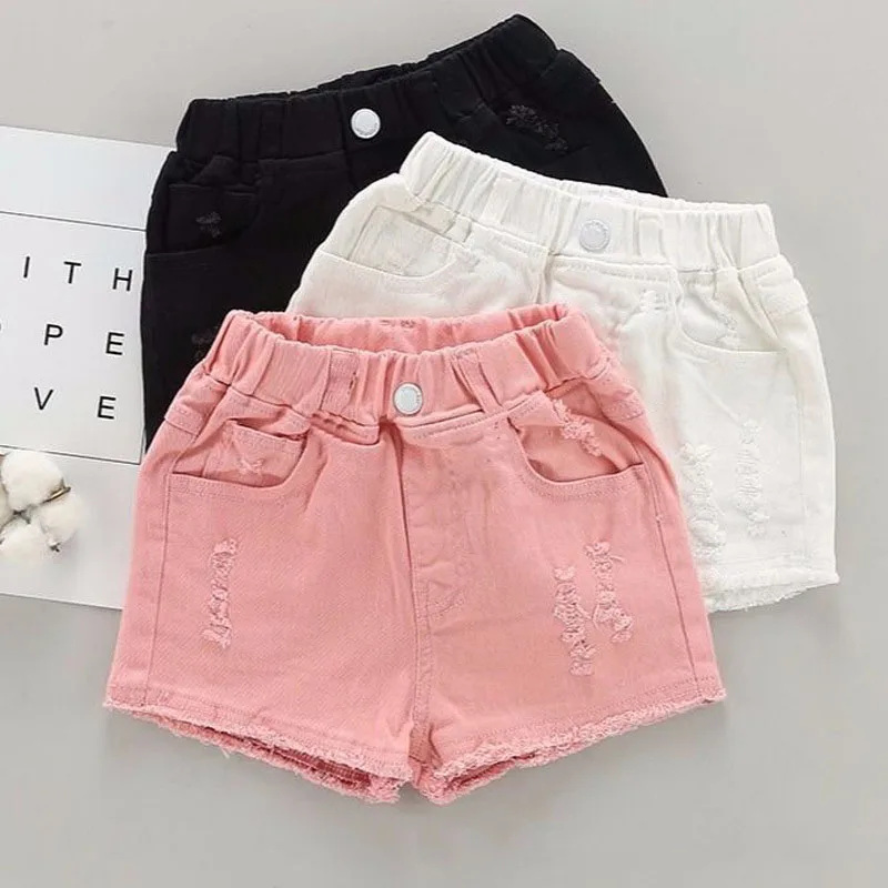 Girls Denim Shorts Teenagers Summer Cute Short Pants Kids Beach Clothes Children's Shorts For Girls 3-11T kids shorts
