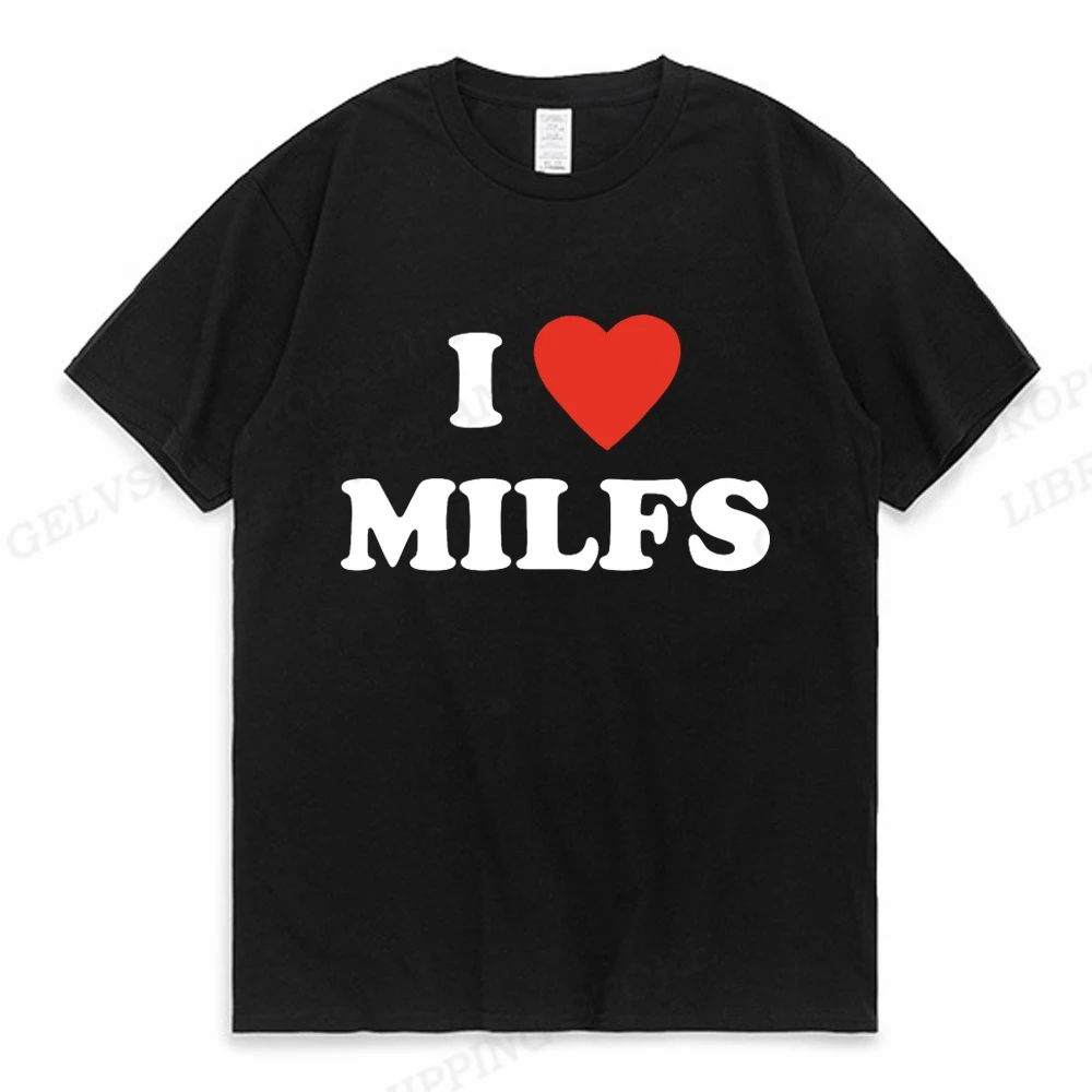 

Футболка I Love MILFS Мужская/Женская хлопковая, модная рубашка в стиле хип-хоп, топ, унисекс, лето 2023