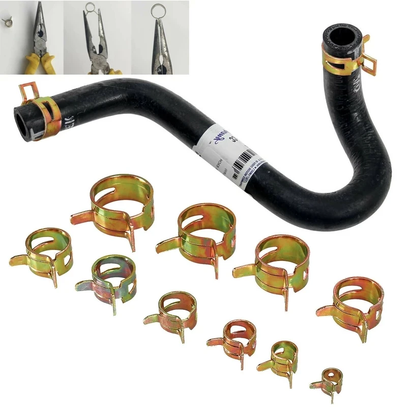 Fuel Spring Clip Vacuum Silicon Hose Clamp 1-10pcs 4mm-46mm for choose Autos Fuel Oil Water Hose Pipe Tube