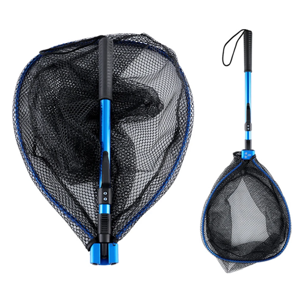 Foldable Telescopic Pole Silicone Mesh Fish Catching Releasing