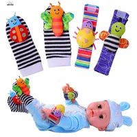 Baby Infant Rattle Socks Wrist band Toys Insect Cartoon Animal Comforting Plush Toy 3-6 to 12 Months Girl Boy Learning Toy 2