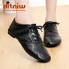 Woman's PU Leather Jazz Dance Shoes Lace Up Boots for Adult Woman Practice Yoga Shoes Soft and Light Weight Jazz Boots 1