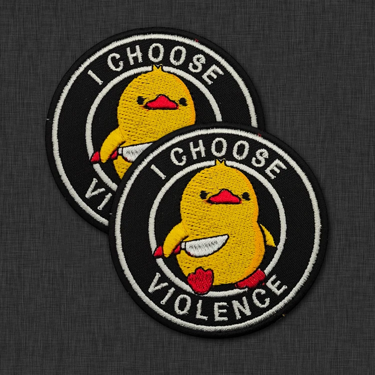 I choose violence meme patch military morale embroidered applique hook