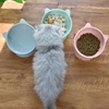 New Pet Cat Dog Bowl High Foot Dog Bowl 45° Neck Protector Cat Pet Food Water Bowl Anti-Overturning Binaural Pet Feeding Bowl 6