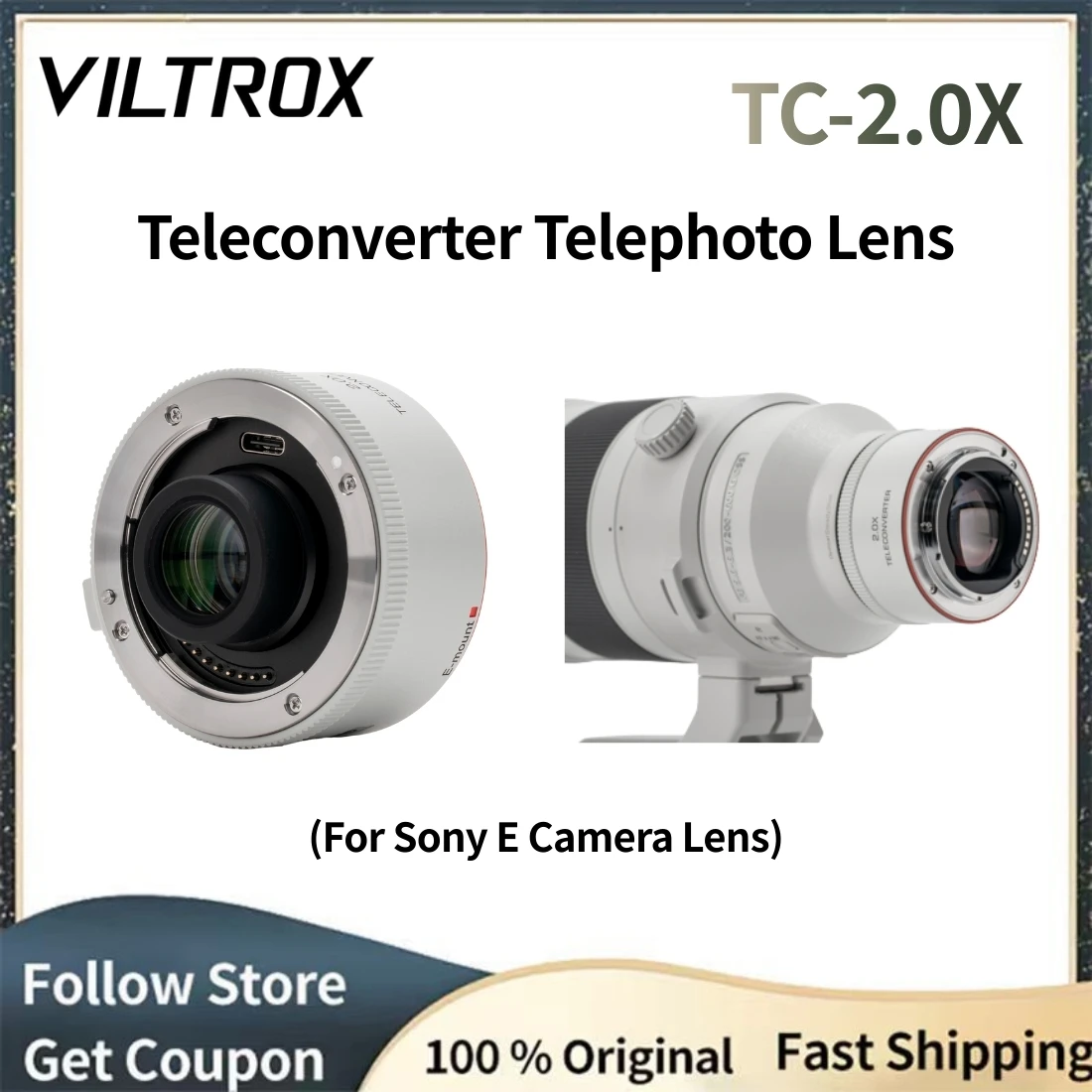 VILTROX Teleconversor 2.0X Para Sony FE – Duplica Tu Distancia Focal Con AF Rápido Y Montura Metálica