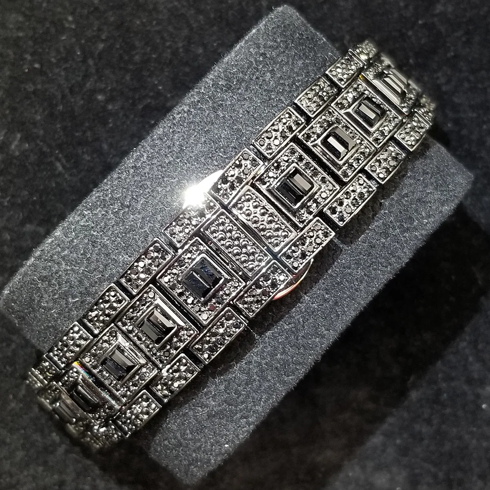 Datum Tag Diamant Uhr Für Männer Luxus Edelstahl Street Style Ice Out Armbanduhr Hip Hop Silber Bling Wasserdichte Uhr Geschenk – Detail 29