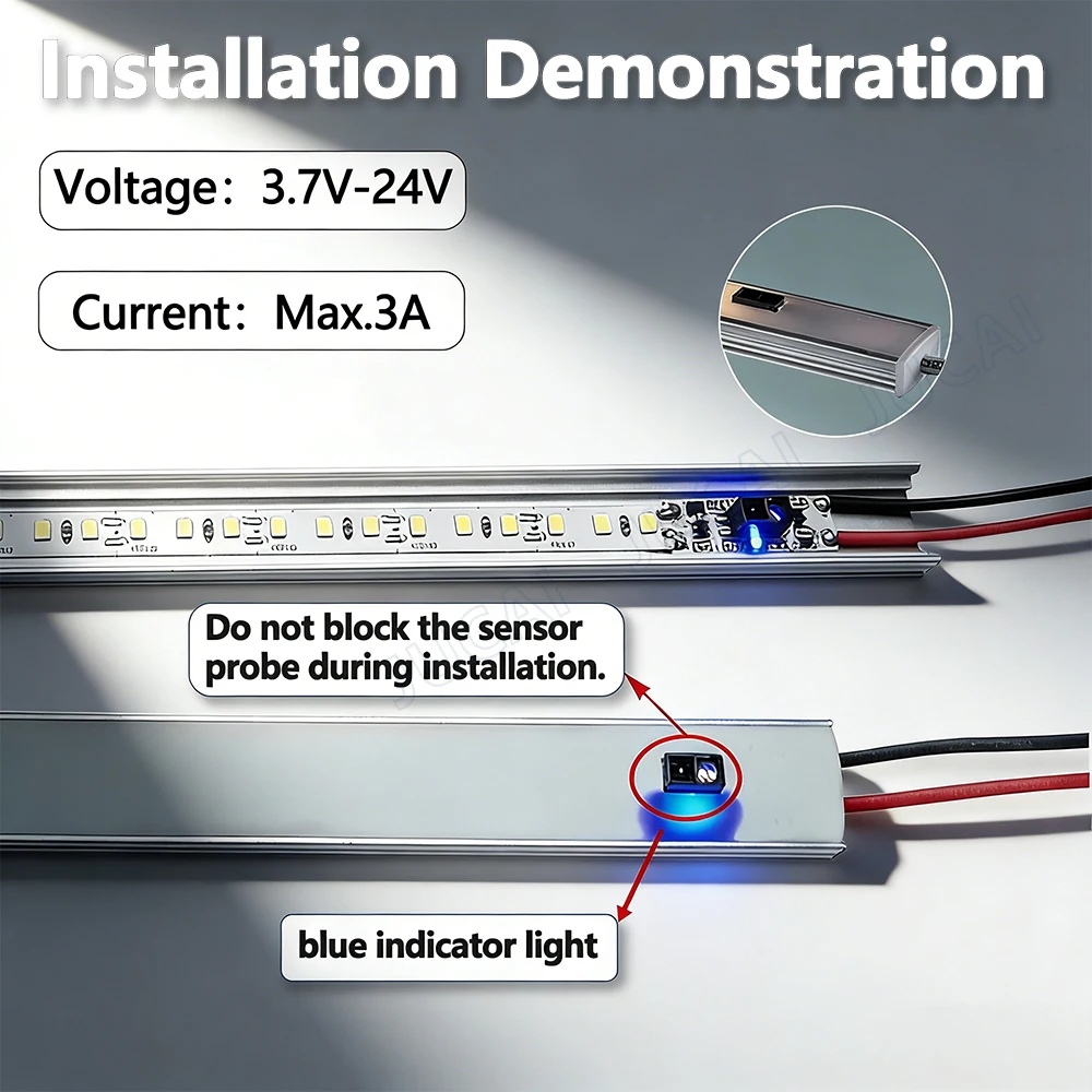 Non-Contact IR Hand Sweep Sensor Switch Module Wardrobe Short Distance Scan Sensor DC5V 12V Adjustable Switch for Light