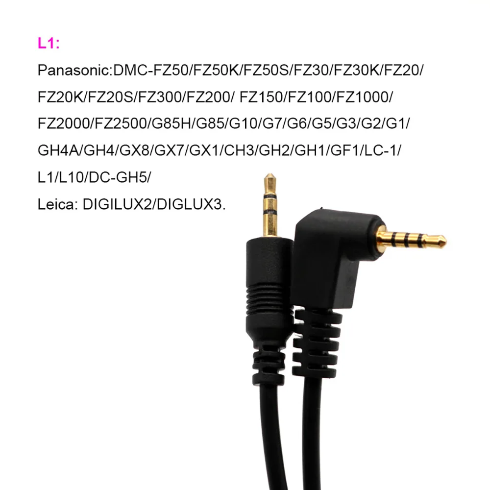 L1 2.5mm for Panasonic Remote Shutter Release Cable Replace for FZ50/FZ30/FZ20/FZ300/FZ200/G7/GH4A/GH4/GX1/CH3/GH2/LC-1 etc.