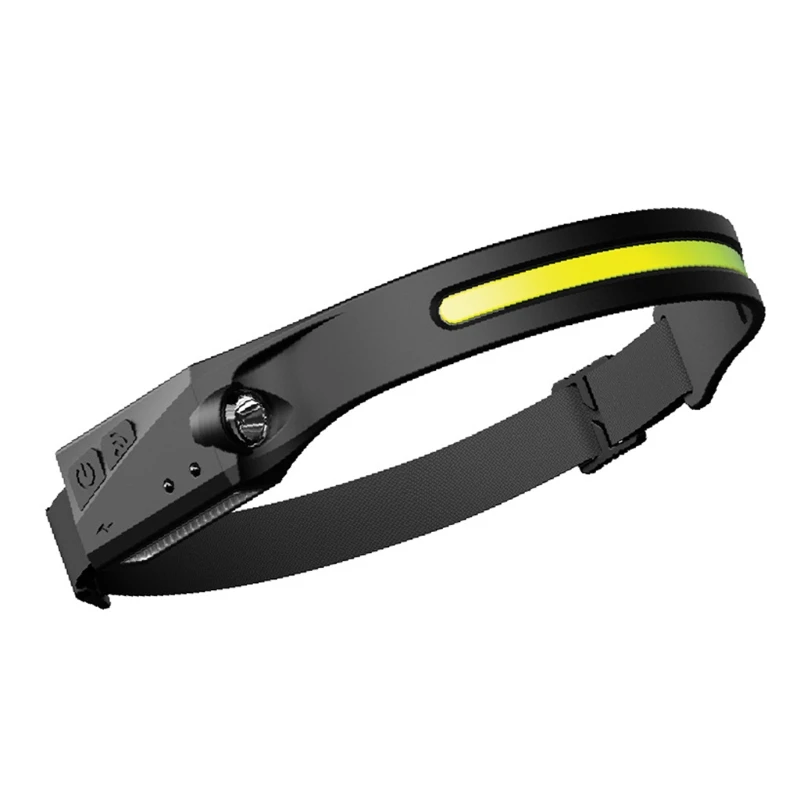 

Wide-Beam LED Headlamp Lightweight Design Weatherproof Rechargeable Headlight Camping Running Hiking Fits Night