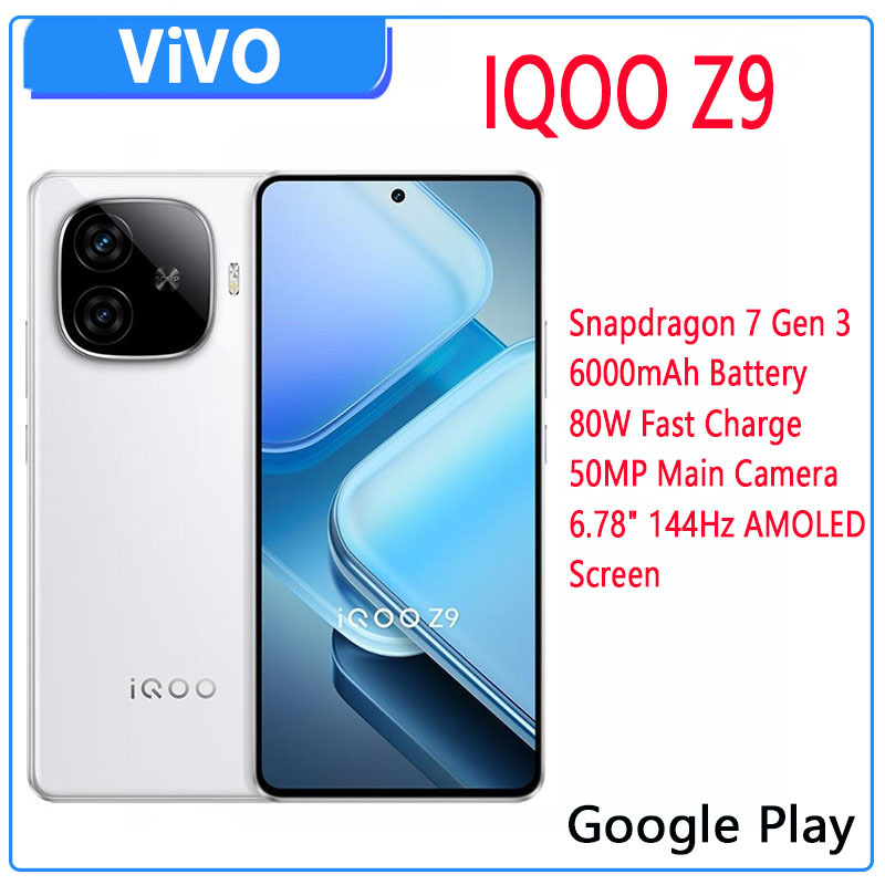  IQOO Z9 5G Snapdragon 7 Gen 3 Octa Core Smartphone 6.78" 144Hz AMOLED Screen 50MP Camera 6000 mAh Battery 80W Fast Charger