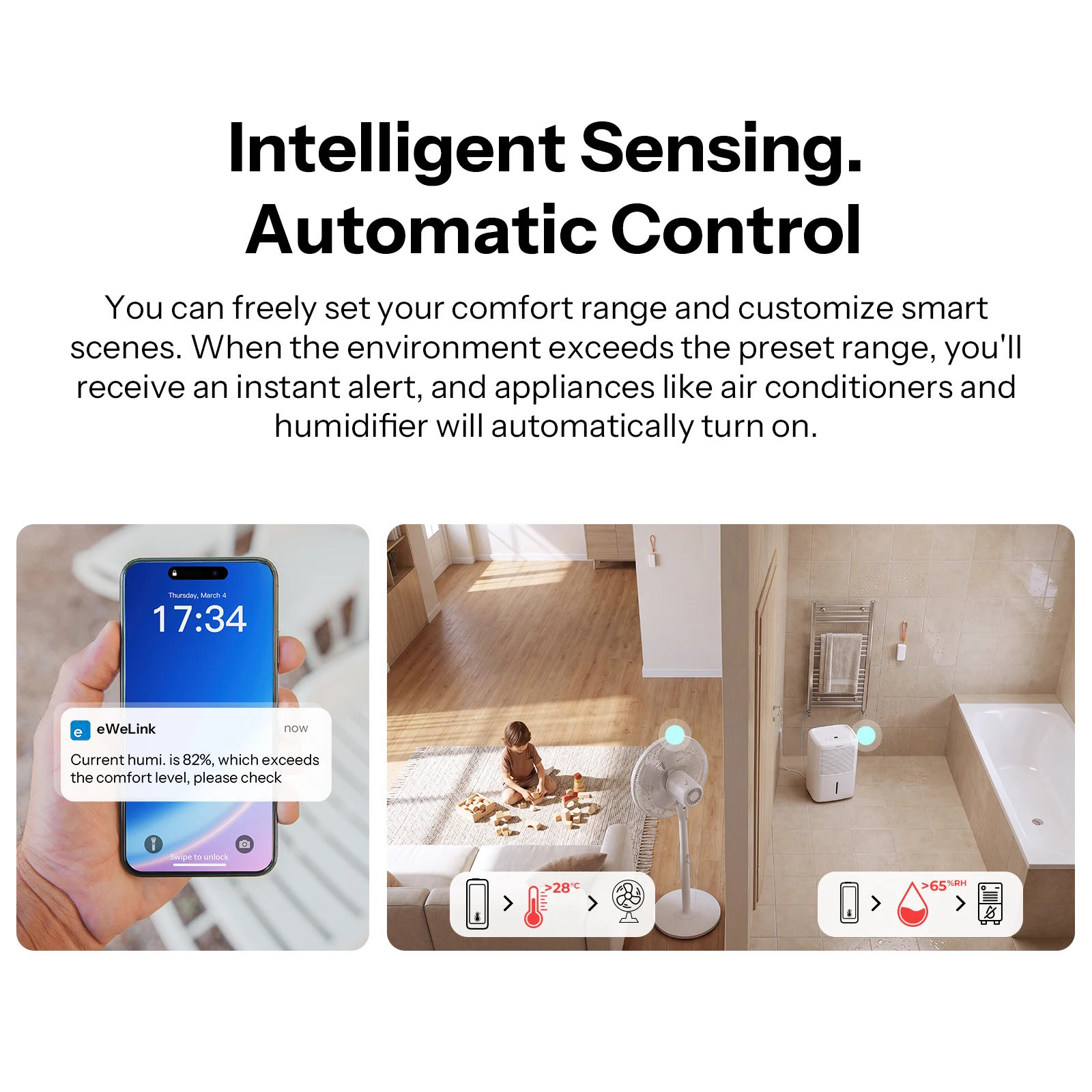 SONOFF SNZB-02B AirGuard TH Lite Zigbee Temperature Humidity Sensor,High-Accuracy Sensing, 6-Month Data Log,Long Battery Life 5