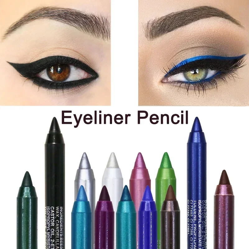 Long-lasting eyeliner pencil Eye Liner Pencil Waterproof Pigment Blue Brown Black Eyeiner Pen Women Fashion Color Eye Makeup Cosmetic