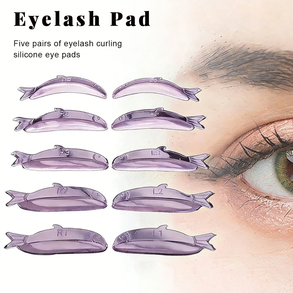 5쌍 재사용 가능 속눈썹 리프팅 키트 실리콘 라미네이션 패드 물고기 모양 펌 롯드 3D 속눈썹 연장 컬러 메이크업 용품