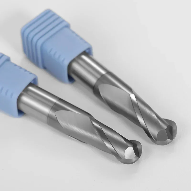 HRC70 Ball Nose End Mill Tungsten Carbide Cutter CNC Router Bit 2 Flute R0.5 2 4 6 8 10mm Metal Steel Machining Tool