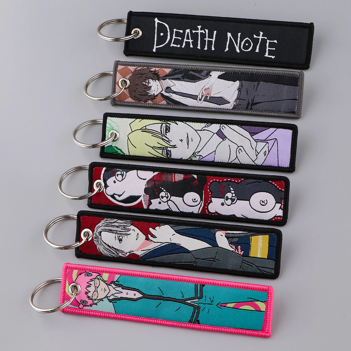 

Death Note Embroidered Keys Tag Keychains for Women Men Keyring Japanese Anime Car Keys Fashion Novel Jewelry Accessories Gifts