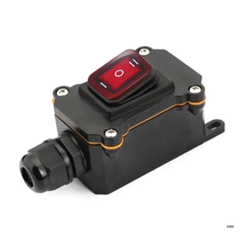 New Inline Cord Switches Waterproof Power Cord Toggle Switches with Red LED Button Heavy Duty Outdoor Device Switches