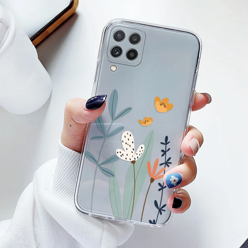 Floral Silicone Transparent Soft Phone Case with TPU Flower Design
