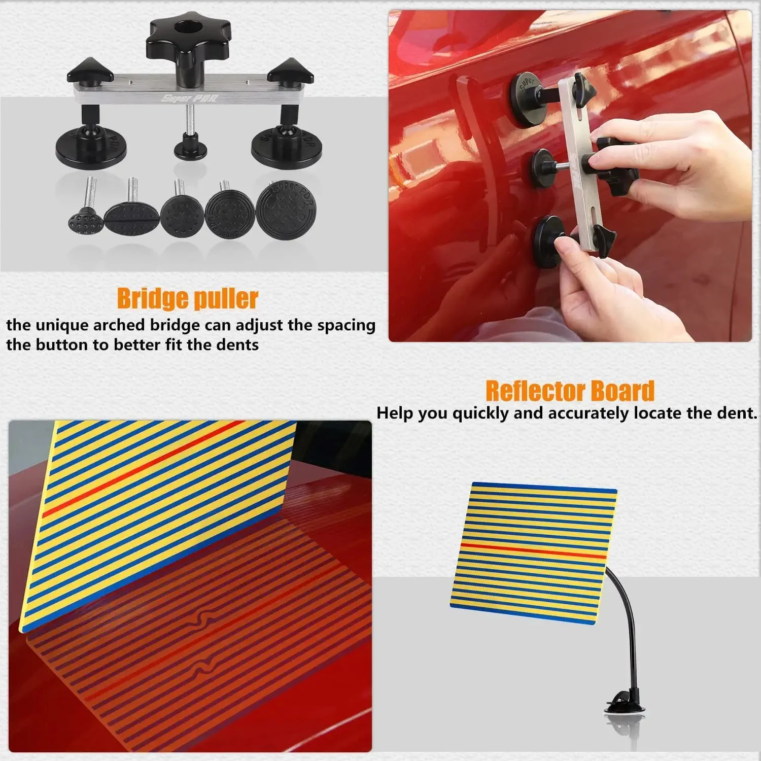 Super PDR Car Dent Repair Tools Dent Removal kits Paintless Dent Repair Auto Body Dent Puller Kit for Car