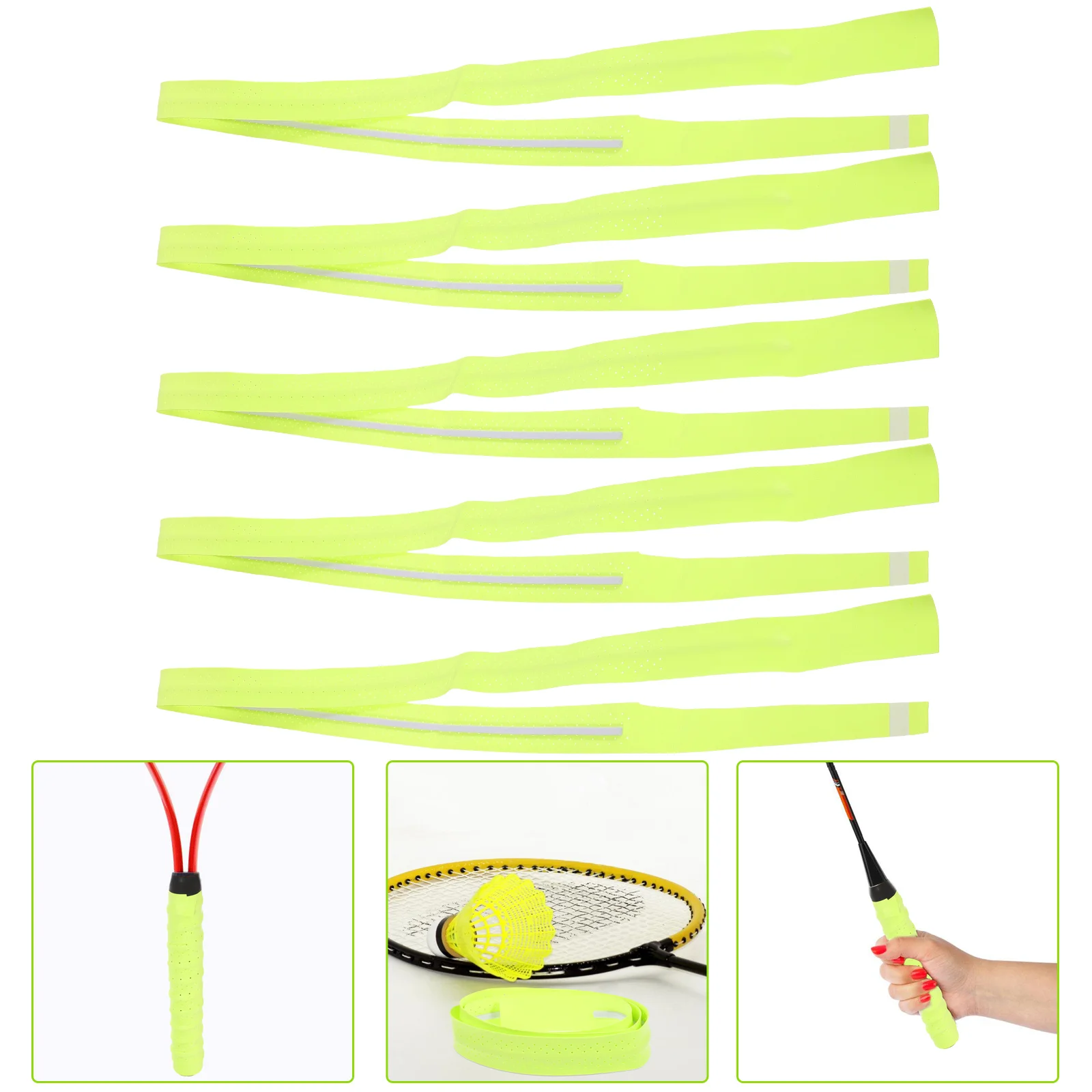 

5Pcs Tennis Racket Grip Tape Anti-skid Badminton Racket Absorbent Tape Elastic Perforated Tape