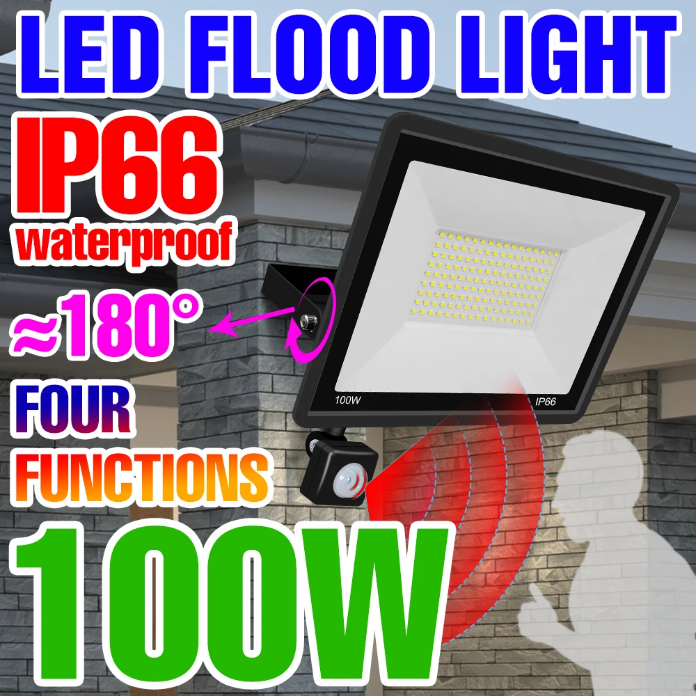 

IP66 Floodlight LED Reflectors Spotlights Waterproof Wall Lamp PIR Motion Sensor Street Light Garden Lighting Outdoor LED Lamp