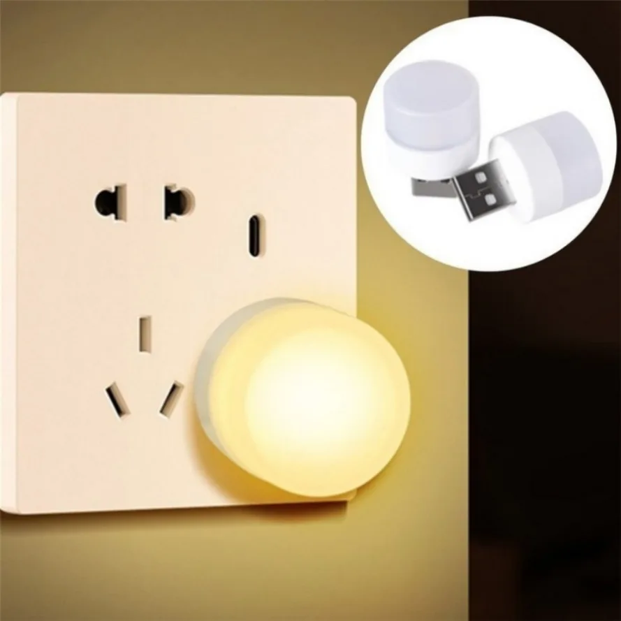5PCS Mini 5V 1W Super Bright Eye Protection Book Light USB Plug Computer Mobile Power Charging LED Night Light mini led light