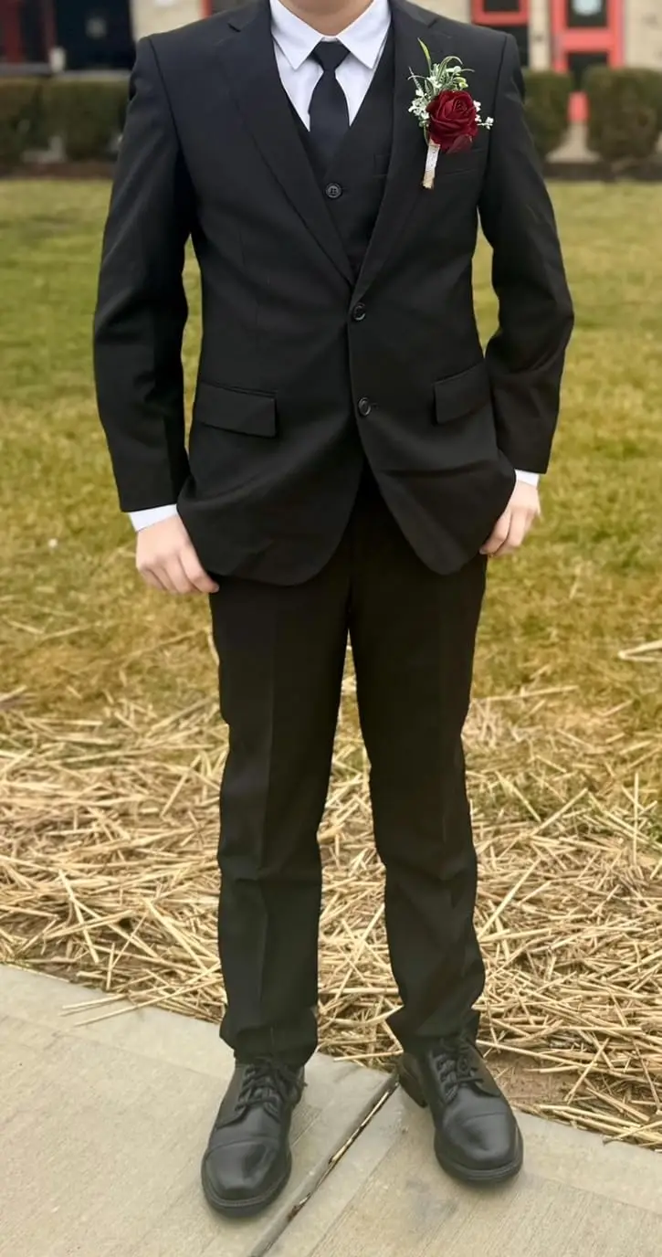 Jungenanzug für den Schulanfang, 5-teilig, Jacke, Weste, Hose, Hemd, Krawatte, zufällige Kinderanzüge, Hochzeit, Leistung, formell – Detail 10